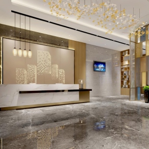 现代酒店大堂3D模型下载